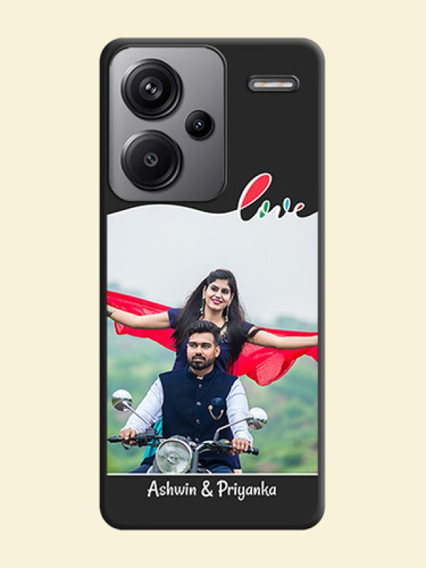 Fall in Love Pattern with Picture on Photo On Space Black Custom Soft Matte Mobile Back Cover - Redmi Note 13 Pro Plus 5G