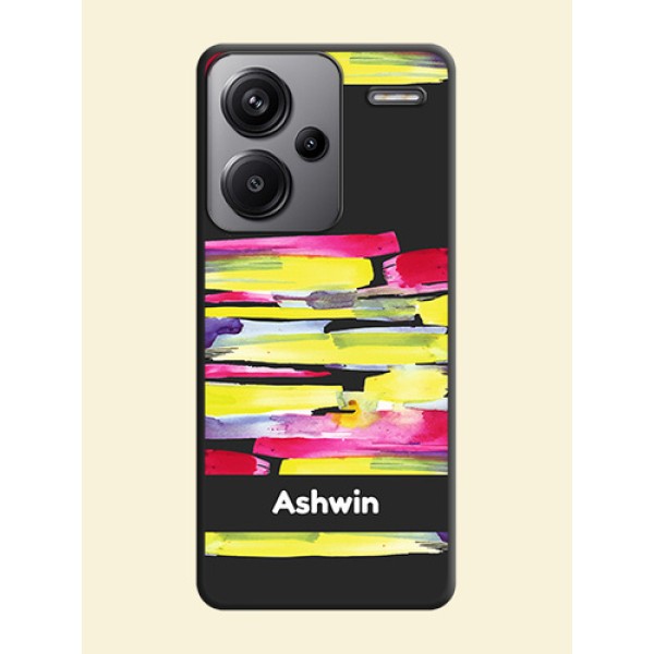 Brush Coloured On Space Black Custom Soft Matte Mobile Back Cover - Redmi Note 13 Pro Plus 5G Brush Coloured On Space Black Custom Soft Matte Mobile Back Cover - Redmi Note 13 Pro Plus 5G