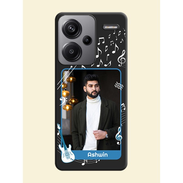 Musical Theme Design with Text on Photo On Space Black Custom Soft Matte Mobile Back Cover - Redmi Note 13 Pro Plus 5G Musical Theme Design with Text on Photo On Space Black Custom Soft Matte Mobile Back Cover - Redmi Note 13 Pro Plus 5G