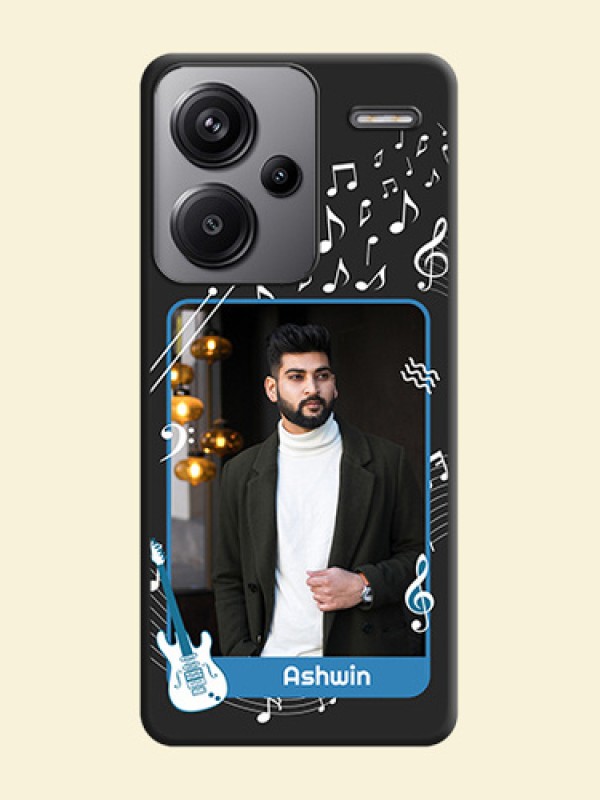 Musical Theme Design with Text on Photo On Space Black Custom Soft Matte Mobile Back Cover - Redmi Note 13 Pro Plus 5G