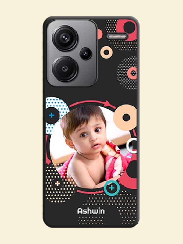 Multicoloured Round Image On Space Black Custom Soft Matte Mobile Back Cover - Redmi Note 13 Pro Plus 5G