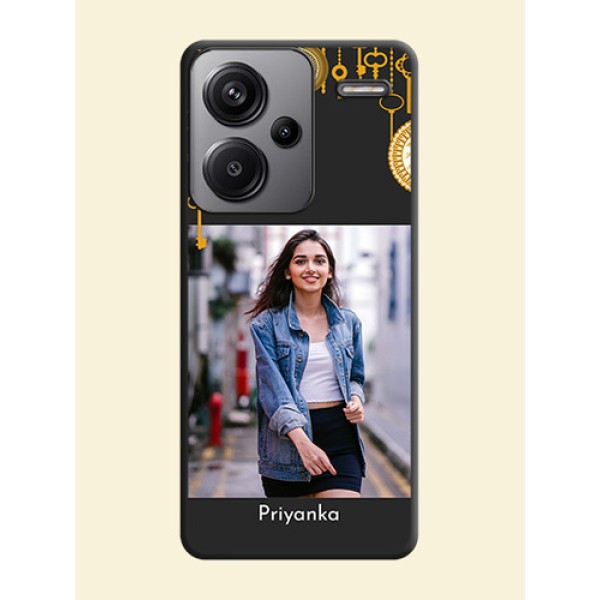 Decorative Design with Text On Space Black Custom Soft Matte Mobile Back Cover - Redmi Note 13 Pro Plus 5G