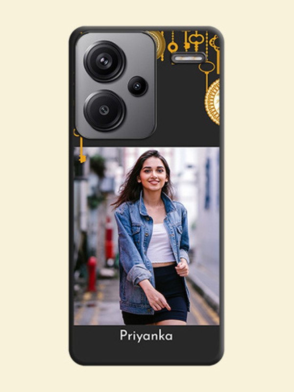 Decorative Design with Text On Space Black Custom Soft Matte Mobile Back Cover - Redmi Note 13 Pro Plus 5G
