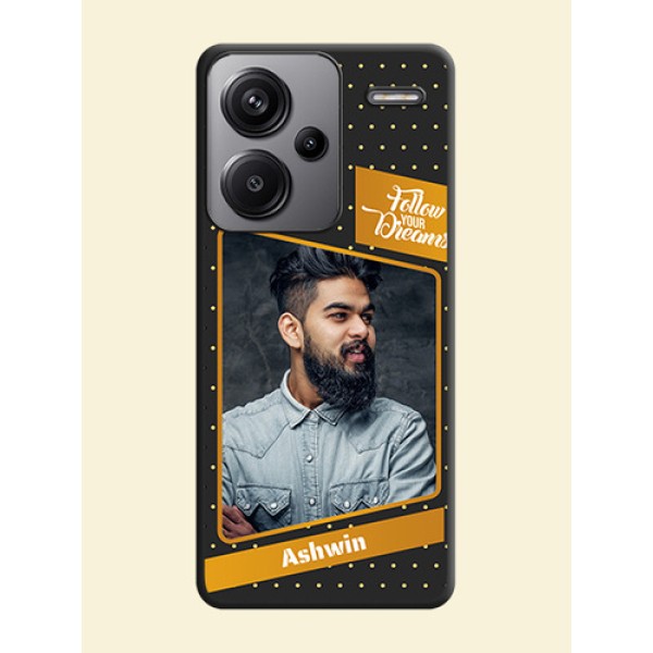 Follow Your Dreams with White Dots On Space Black Custom Soft Matte Mobile Back Cover - Redmi Note 13 Pro Plus 5G