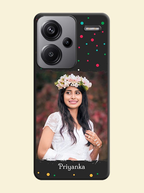 Multicolor Dotted Pattern with Text  On Space Black Custom Soft Matte Mobile Back Cover - Redmi Note 13 Pro Plus 5G