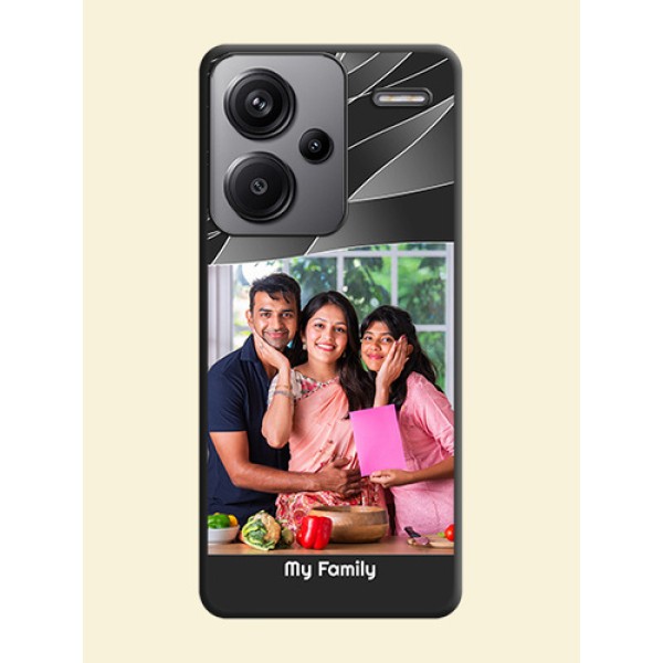Mixed Wave Lines on Photo On Space Black Custom Soft Matte Mobile Back Cover - Redmi Note 13 Pro Plus 5G Mixed Wave Lines on Photo On Space Black Custom Soft Matte Mobile Back Cover - Redmi Note 13 Pro Plus 5G