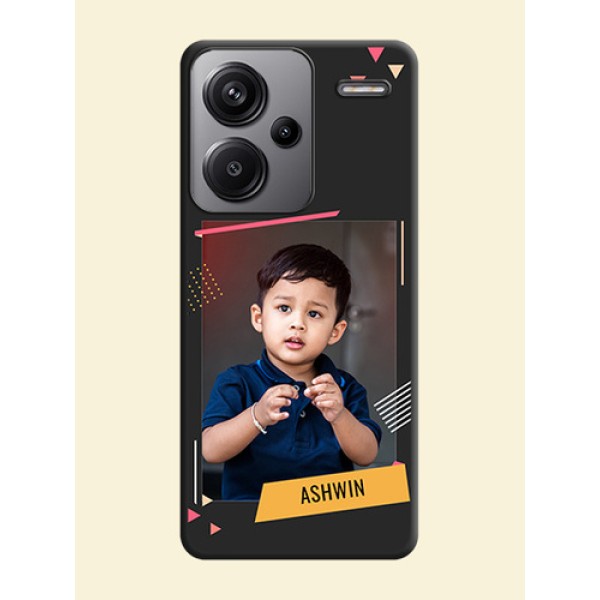Photo Frame with Triangle Small Dots on Photo On Space Black Custom Soft Matte Mobile Back Cover - Redmi Note 13 Pro Plus 5G Photo Frame with Triangle Small Dots on Photo On Space Black Custom Soft Matte Mobile Back Cover - Redmi Note 13 Pro Plus 5G