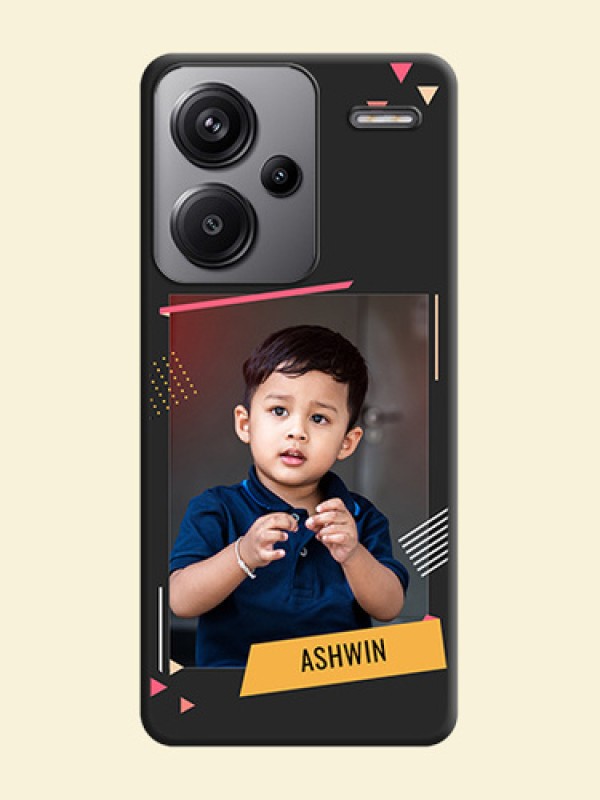 Photo Frame with Triangle Small Dots on Photo On Space Black Custom Soft Matte Mobile Back Cover - Redmi Note 13 Pro Plus 5G