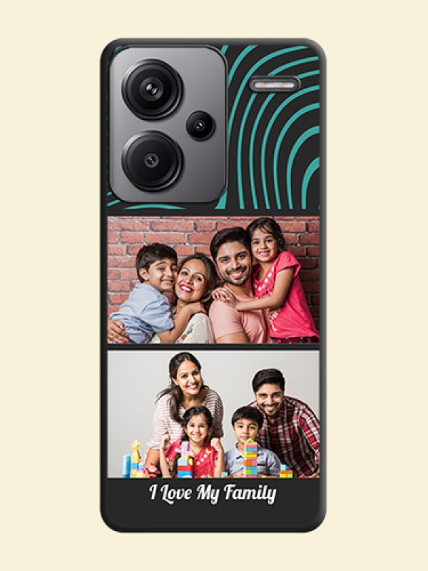 Wave Pattern with 2 Image Holder On Space Black Custom Soft Matte Mobile Back Cover - Redmi Note 13 Pro Plus 5G