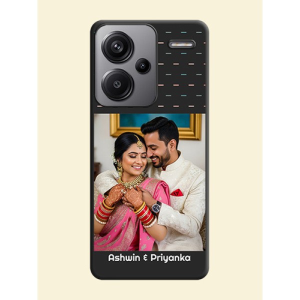 Line Pattern Design with Text On Space Black Custom Soft Matte Mobile Back Cover - Redmi Note 13 Pro Plus 5G Line Pattern Design with Text On Space Black Custom Soft Matte Mobile Back Cover - Redmi Note 13 Pro Plus 5G