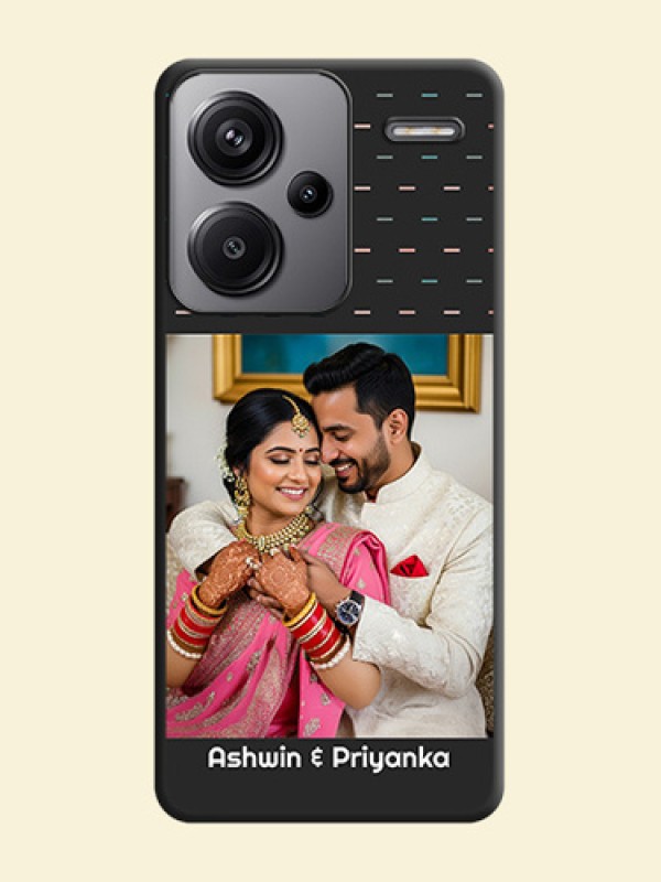 Line Pattern Design with Text On Space Black Custom Soft Matte Mobile Back Cover - Redmi Note 13 Pro Plus 5G