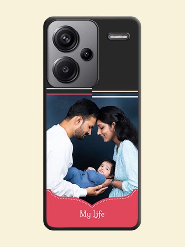 Classic Plain Design with Name On Space Black Custom Soft Matte Mobile Back Cover - Redmi Note 13 Pro Plus 5G