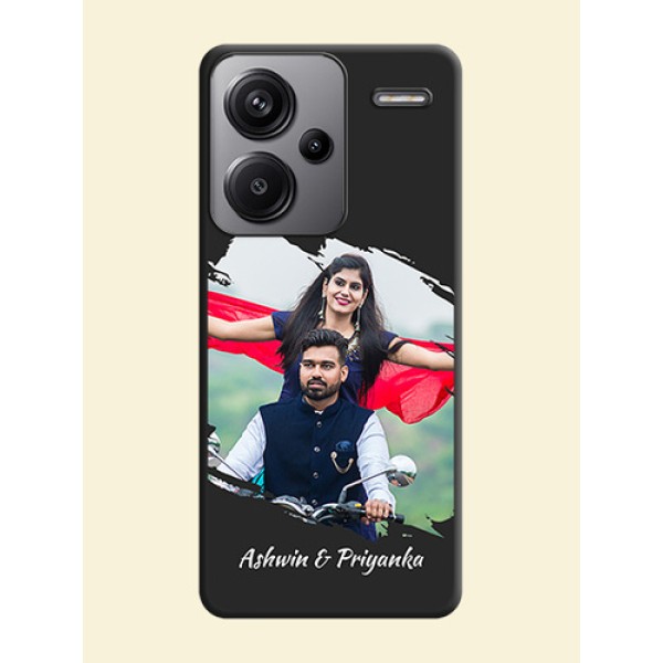 Grunge Brush Strokes on Photo On Space Black Custom Soft Matte Mobile Back Cover - Redmi Note 13 Pro Plus 5G Grunge Brush Strokes on Photo On Space Black Custom Soft Matte Mobile Back Cover - Redmi Note 13 Pro Plus 5G