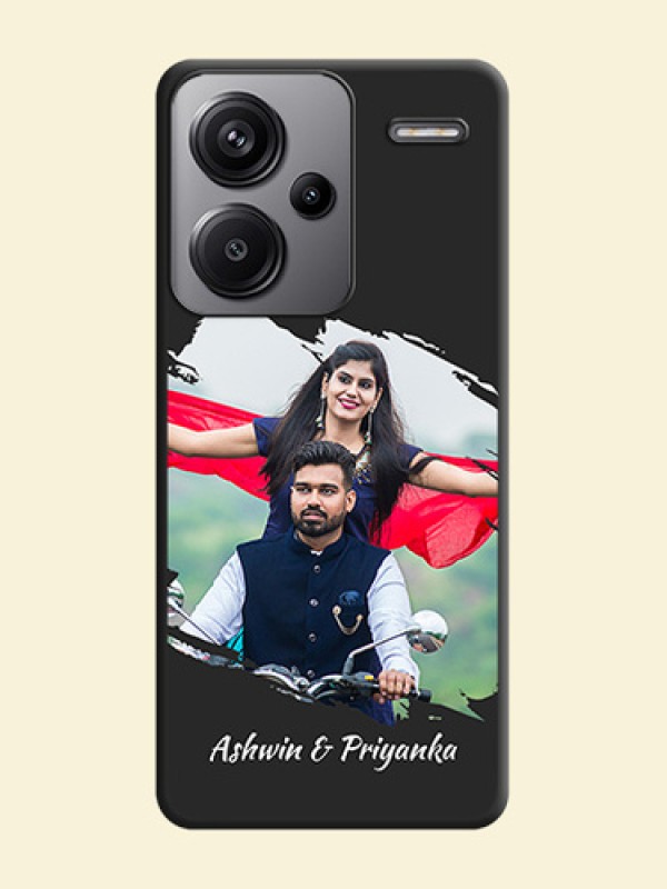 Grunge Brush Strokes on Photo  On Space Black Custom Soft Matte Mobile Back Cover - Redmi Note 13 Pro Plus 5G
