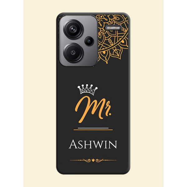Mr Name with Floral Design On Space Black Custom Soft Matte Mobile Back Cover - Redmi Note 13 Pro Plus 5G Mr Name with Floral Design On Space Black Custom Soft Matte Mobile Back Cover - Redmi Note 13 Pro Plus 5G