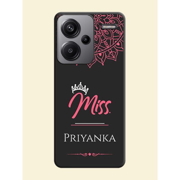 Mrs Name with Floral Design On Space Black Custom Soft Matte Mobile Back Cover - Redmi Note 13 Pro Plus 5G Mrs Name with Floral Design On Space Black Custom Soft Matte Mobile Back Cover - Redmi Note 13 Pro Plus 5G