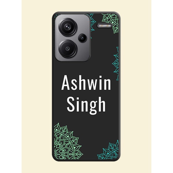 Your Name with Floral Design On Space Black Custom Soft Matte Mobile Back Cover - Redmi Note 13 Pro Plus 5G Your Name with Floral Design On Space Black Custom Soft Matte Mobile Back Cover - Redmi Note 13 Pro Plus 5G