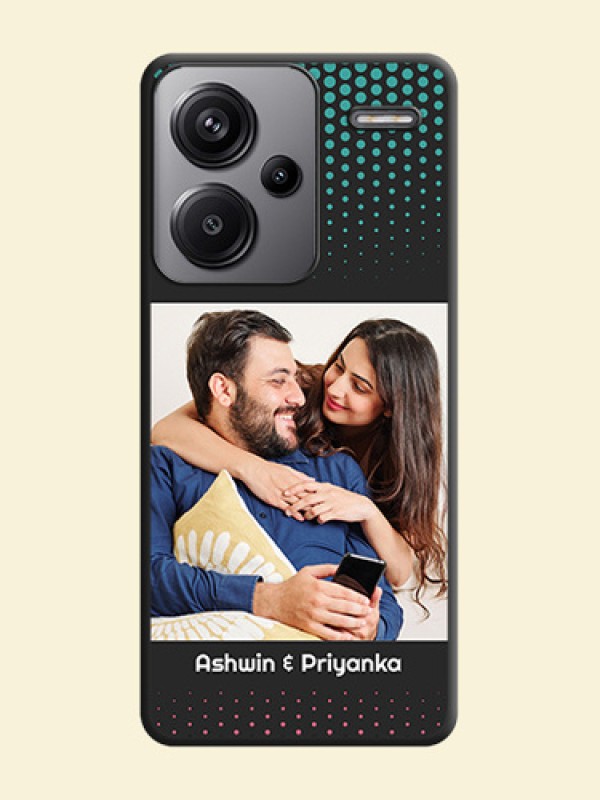 Faded Dots with Grunge Photo Frame and Text On Space Black Custom Soft Matte Mobile Back Cover - Redmi Note 13 Pro Plus 5G