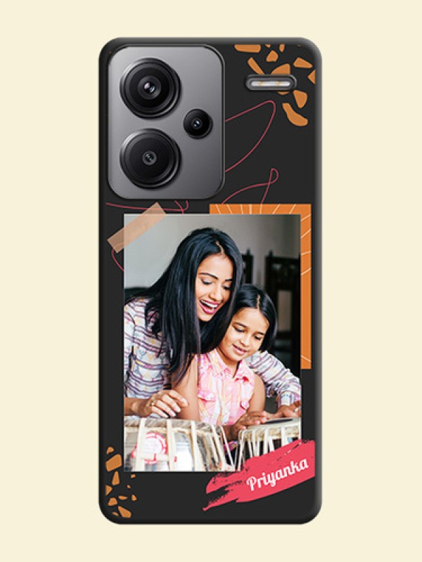 Orange Photo Frame On Space Black Custom Soft Matte Mobile Back Cover - Redmi Note 13 Pro Plus 5G