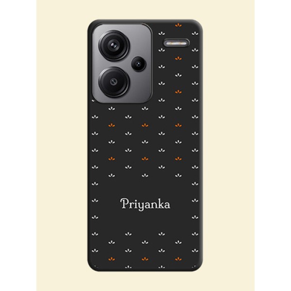 Simple Pattern With Custom Text On Space Black Custom Soft Matte Mobile Back Cover - Redmi Note 13 Pro Plus 5G Simple Pattern With Custom Text On Space Black Custom Soft Matte Mobile Back Cover - Redmi Note 13 Pro Plus 5G