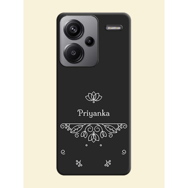 Lotus Garden Custom Text On Space Black Custom Soft Matte Mobile Back Cover - Redmi Note 13 Pro Plus 5G Lotus Garden Custom Text On Space Black Custom Soft Matte Mobile Back Cover - Redmi Note 13 Pro Plus 5G