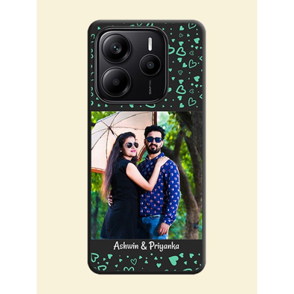 Sea Green Indefinite Love Pattern on Photo On Space Black Custom Soft Matte Mobile Back Cover - Redmi Note 14 5G Sea Green Indefinite Love Pattern on Photo On Space Black Custom Soft Matte Mobile Back Cover - Redmi Note 14 5G