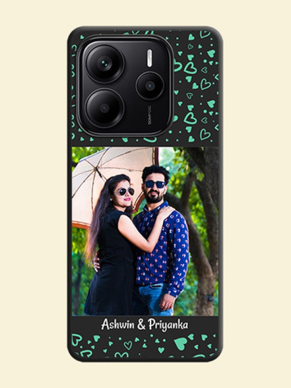 Sea Green Indefinite Love Pattern on Photo On Space Black Custom Soft Matte Mobile Back Cover - Redmi Note 14 5G