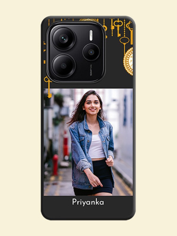 Decorative Design with Text On Space Black Custom Soft Matte Mobile Back Cover - Redmi Note 14 5G