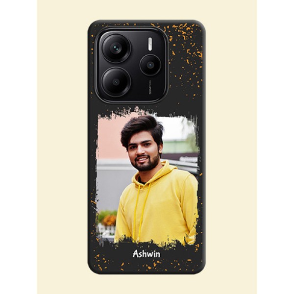 Spray Free Design on Photo On Space Black Custom Soft Matte Mobile Back Cover - Redmi Note 14 5G Spray Free Design on Photo On Space Black Custom Soft Matte Mobile Back Cover - Redmi Note 14 5G
