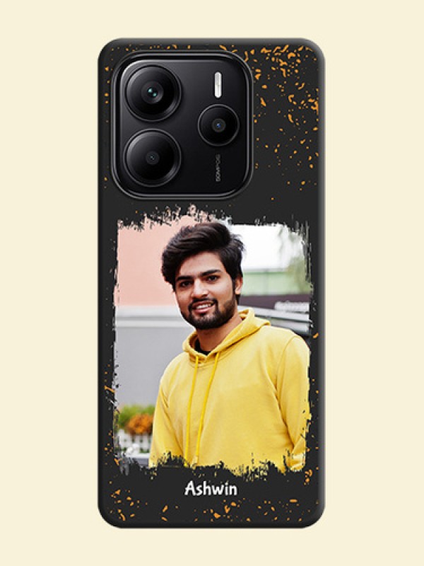 Spray Free Design on Photo On Space Black Custom Soft Matte Mobile Back Cover - Redmi Note 14 5G
