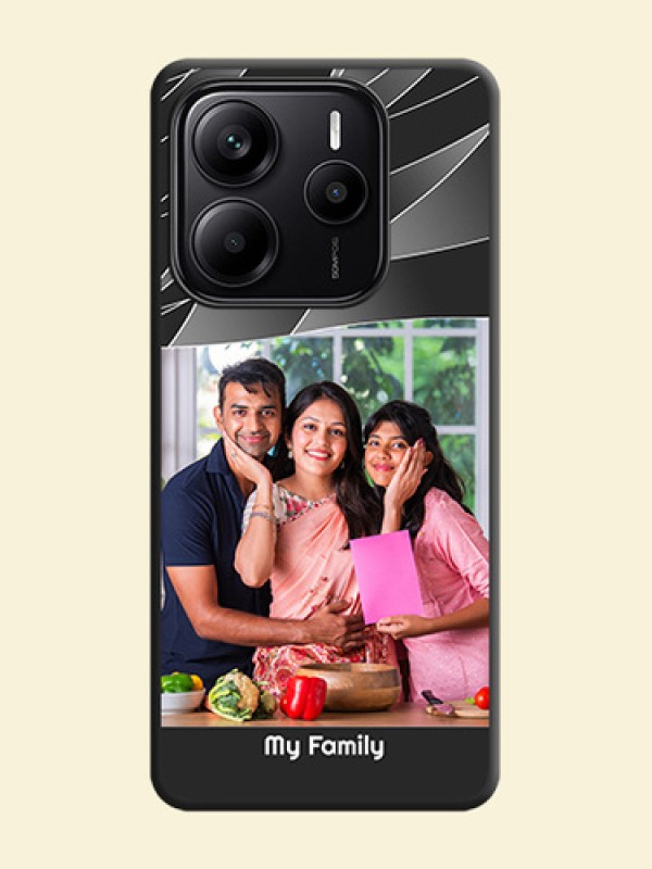 Mixed Wave Lines on Photo On Space Black Custom Soft Matte Mobile Back Cover - Redmi Note 14 5G