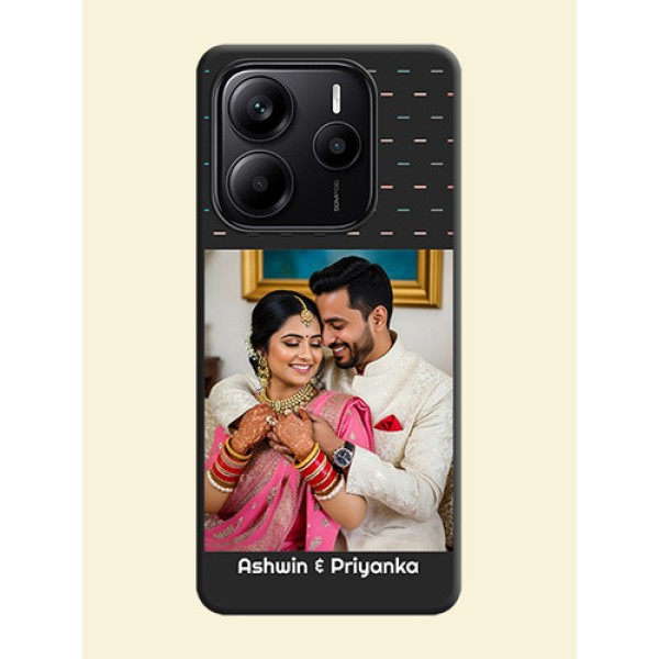 Line Pattern Design with Text On Space Black Custom Soft Matte Mobile Back Cover - Redmi Note 14 5G Line Pattern Design with Text On Space Black Custom Soft Matte Mobile Back Cover - Redmi Note 14 5G