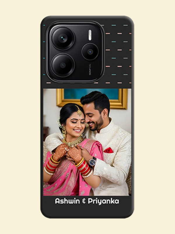 Line Pattern Design with Text On Space Black Custom Soft Matte Mobile Back Cover - Redmi Note 14 5G