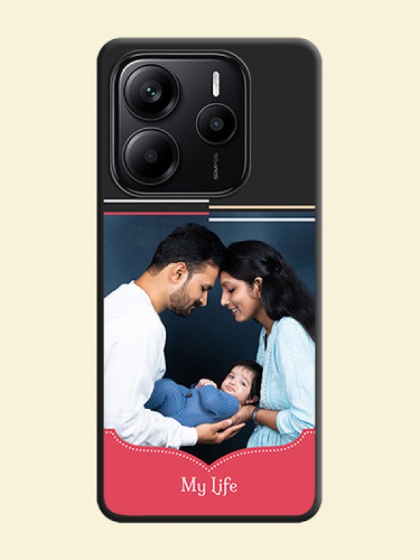 Classic Plain Design with Name On Space Black Custom Soft Matte Mobile Back Cover - Redmi Note 14 5G