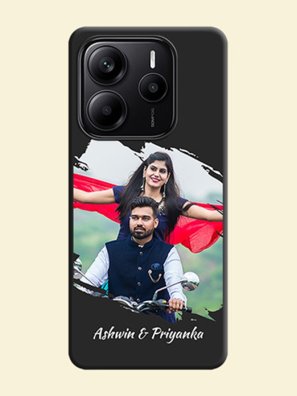 Grunge Brush Strokes on Photo On Space Black Custom Soft Matte Mobile Back Cover - Redmi Note 14 5G