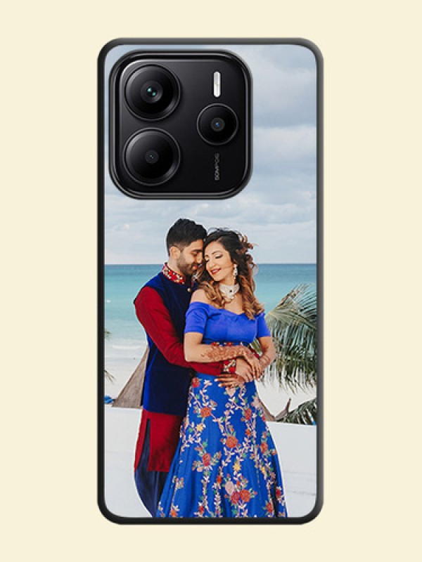 Full Single Pic Upload On Space Black Custom Soft Matte Mobile Back Cover - Redmi Note 14 5G