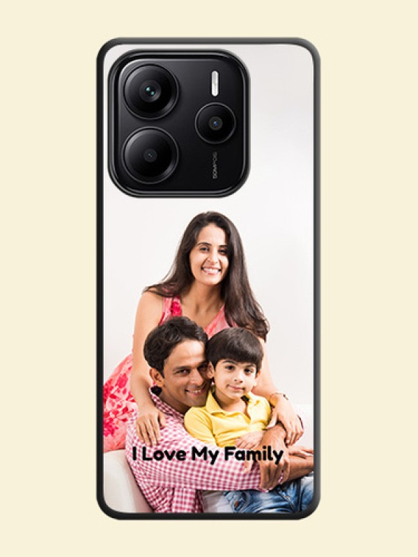 Full Single Pic Upload With Text On Space Black Custom Soft Matte Mobile Back Cover - Redmi Note 14 5G