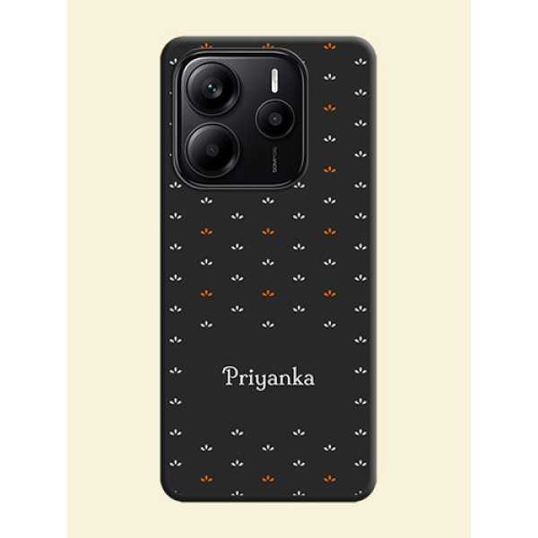 Simple Pattern With Custom Text On Space Black Custom Soft Matte Mobile Back Cover - Redmi Note 14 5G Simple Pattern With Custom Text On Space Black Custom Soft Matte Mobile Back Cover - Redmi Note 14 5G