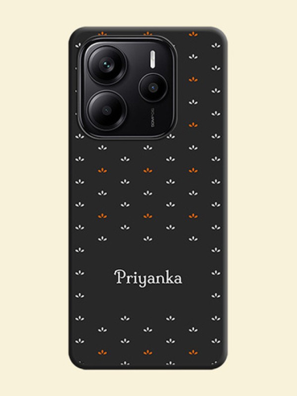 Simple Pattern With Custom Text On Space Black Custom Soft Matte Mobile Back Cover - Redmi Note 14 5G