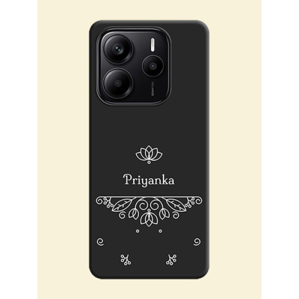 Lotus Garden Custom Text On Space Black Custom Soft Matte Mobile Back Cover - Redmi Note 14 5G Lotus Garden Custom Text On Space Black Custom Soft Matte Mobile Back Cover - Redmi Note 14 5G