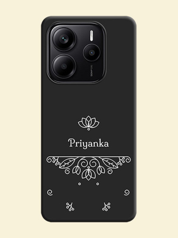 Lotus Garden Custom Text On Space Black Custom Soft Matte Mobile Back Cover - Redmi Note 14 5G