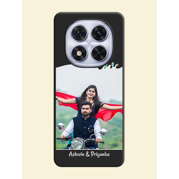 Fall in Love Pattern with Picture on Photo On Space Black Custom Soft Matte Mobile Back Cover - Redmi Note 14 Pro 5G Fall in Love Pattern with Picture on Photo On Space Black Custom Soft Matte Mobile Back Cover - Redmi Note 14 Pro 5G