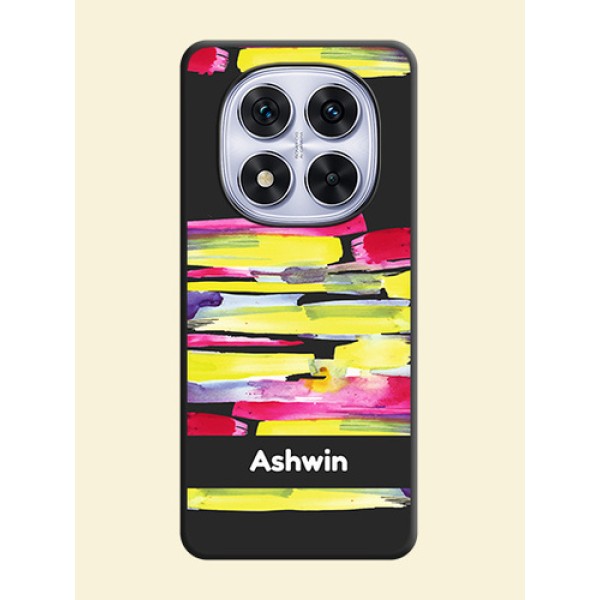 Brush Coloured On Space Black Custom Soft Matte Mobile Back Cover - Redmi Note 14 Pro 5G Brush Coloured On Space Black Custom Soft Matte Mobile Back Cover - Redmi Note 14 Pro 5G
