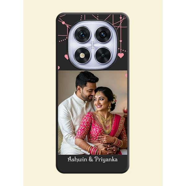Pink Love Hangings with Text On Space Black Custom Soft Matte Mobile Back Cover - Redmi Note 14 Pro 5G Pink Love Hangings with Text On Space Black Custom Soft Matte Mobile Back Cover - Redmi Note 14 Pro 5G
