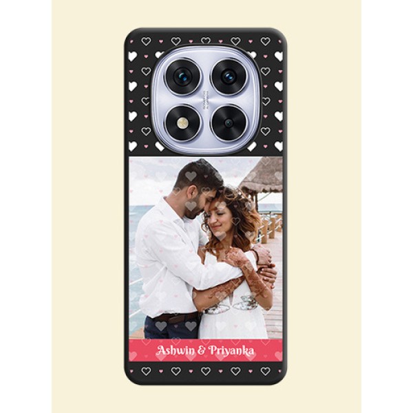 White Color Love Symbols with Text Design on Photo On Space Black Custom Soft Matte Mobile Back Cover - Redmi Note 14 Pro 5G White Color Love Symbols with Text Design on Photo On Space Black Custom Soft Matte Mobile Back Cover - Redmi Note 14 Pro 5G