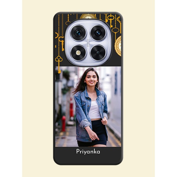 Decorative Design with Text On Space Black Custom Soft Matte Mobile Back Cover - Redmi Note 14 Pro 5G