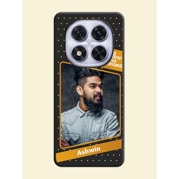 Follow Your Dreams with White Dots On Space Black Custom Soft Matte Mobile Back Cover - Redmi Note 14 Pro 5G