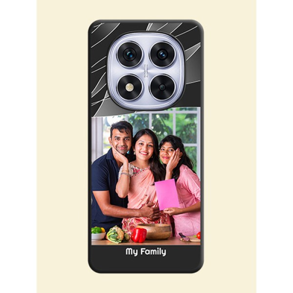 Mixed Wave Lines on Photo On Space Black Custom Soft Matte Mobile Back Cover - Redmi Note 14 Pro 5G Mixed Wave Lines on Photo On Space Black Custom Soft Matte Mobile Back Cover - Redmi Note 14 Pro 5G