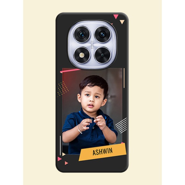 Photo Frame with Triangle Small Dots on Photo On Space Black Custom Soft Matte Mobile Back Cover - Redmi Note 14 Pro 5G Photo Frame with Triangle Small Dots on Photo On Space Black Custom Soft Matte Mobile Back Cover - Redmi Note 14 Pro 5G