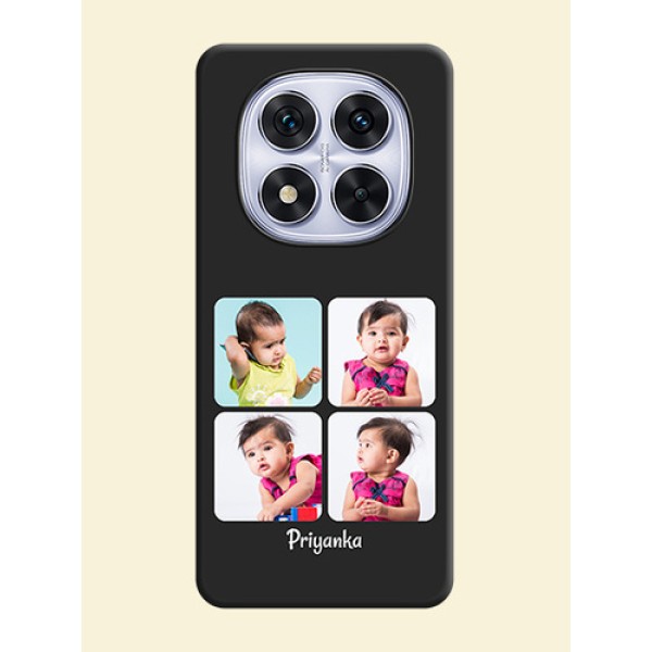 Floral Art with 6 Image Holder on Photo On Space Black Custom Soft Matte Mobile Back Cover - Redmi Note 14 Pro 5G Floral Art with 6 Image Holder on Photo On Space Black Custom Soft Matte Mobile Back Cover - Redmi Note 14 Pro 5G